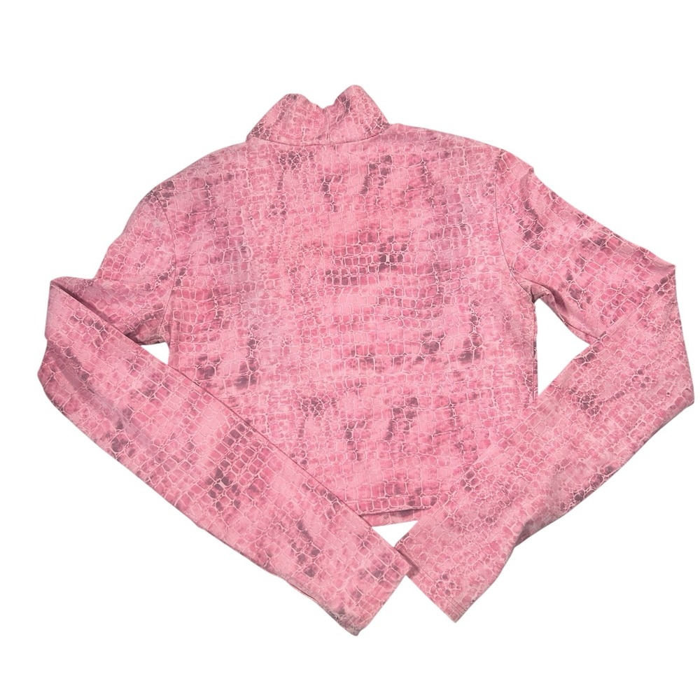 Berksha Long Sleeve High Neck Pink Trendy Chic Fitted Top Sz Small